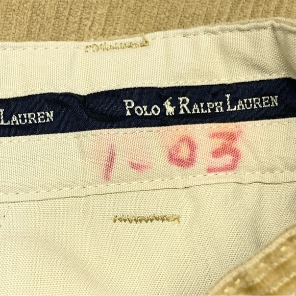 Polo Ralph Lauren Men's VTG 90s 'Polo Cords' Tan Corduroy Pants - Size 35/32 - Picture 12 of 12